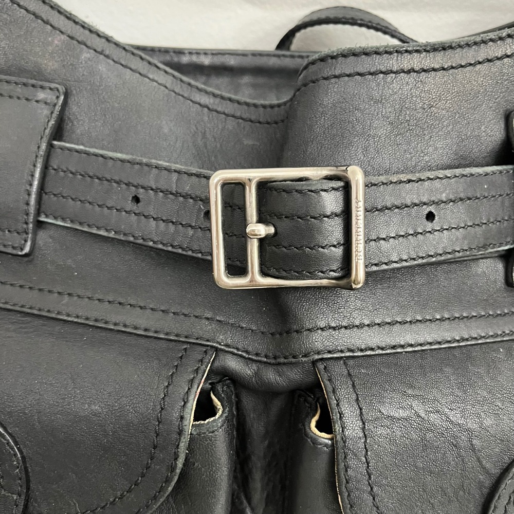 Burberry Black Leather Compton Hobo Convertible Large Shoulder Bag Purse READ - Picture 3 of 16